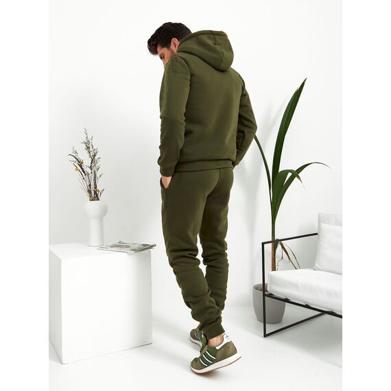 Мужской теплый спортивный костюм цвет хаки, Цвет: Хаки, Размер: 44, изображение 8