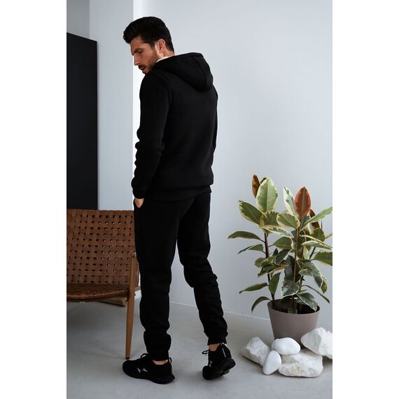 Мужской теплый спортивный костюм цвет черный, Цвет: Черный, Размер: 54, изображение 4