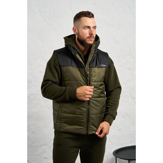 Мужской теплый костюм тройка цвета хаки, Цвет: Хаки, Размер: 54, изображение 3