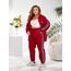 Женский прогулочный костюм красного цвета, Цвет: Красный, Размер: 48, изображение 3