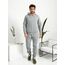 Мужской теплый спортивный костюм цвет меланж, Цвет: Светло-серый, Размер: 54