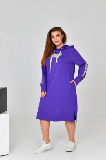 Жіноча сукня спорт з капюшоном колір фіолетовий р.56 454458