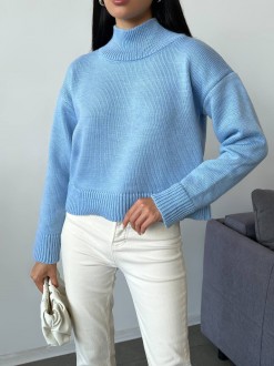 Жіночий яскравий светр колір блакитний р.42/46 443571