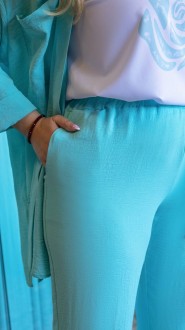 Жіночий костюм трійка колір бірюза р.50/52 455741