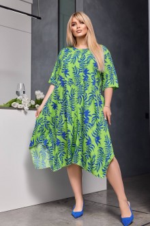 Жіноча сукня із софту колір салатовий-електрик р.62/64 453450