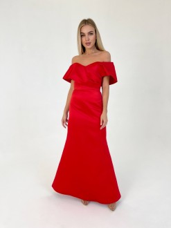 Жіноча вечірня сукня корсет червоного кольору р.L 384870