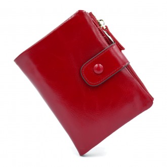 Жіночий шкіряний гаманець Cossni темно-червоний 295592