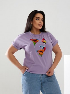Жіноча футболка FACE колір лавандовий р.56/58 433158