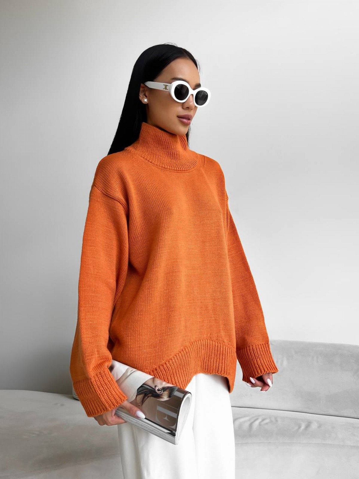 Жіночий светр колір помаранчевий р.42/46 441965