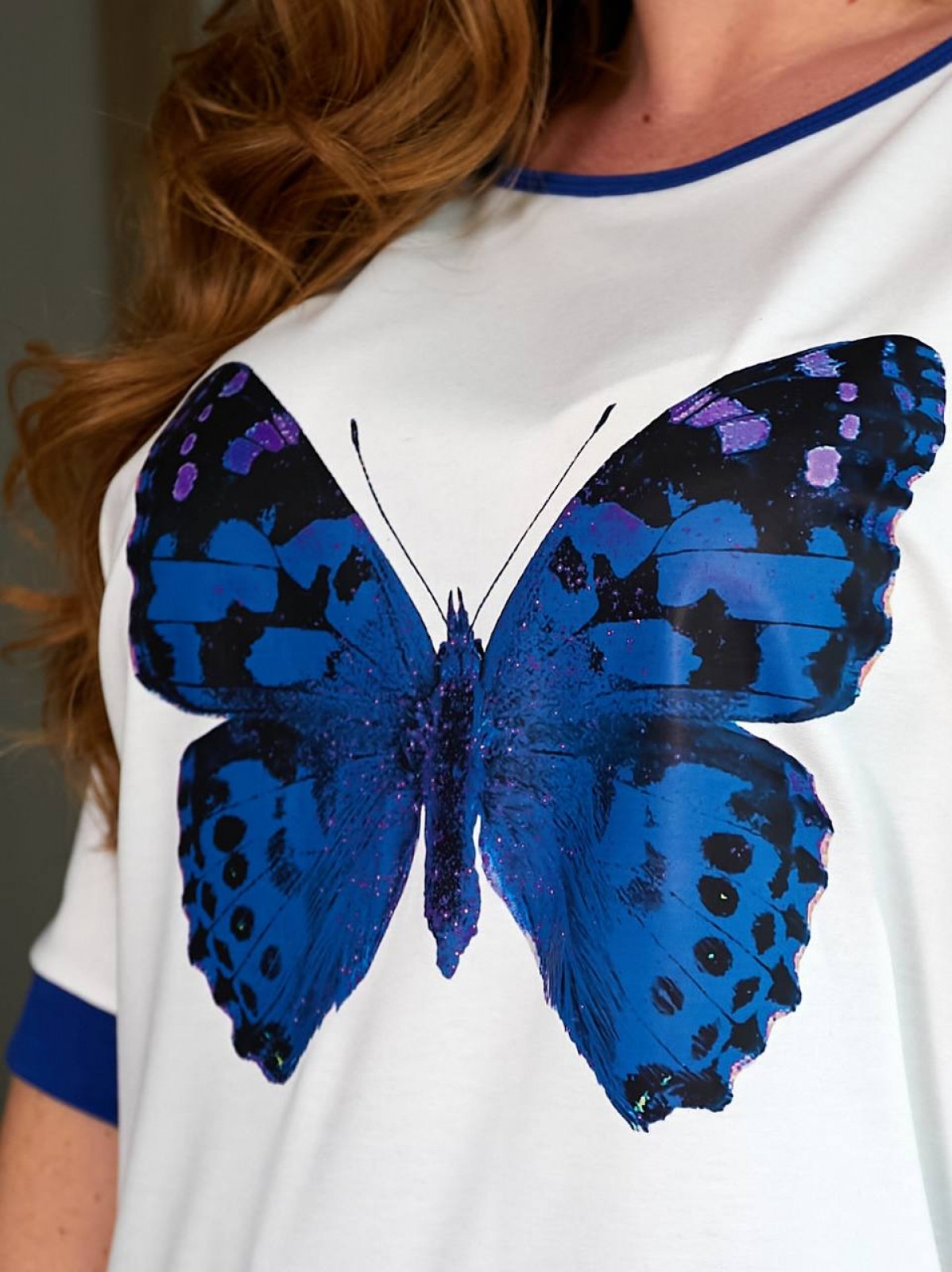Жіночий костюм-двійка «Метелик» колір електрик р.48/50 455953