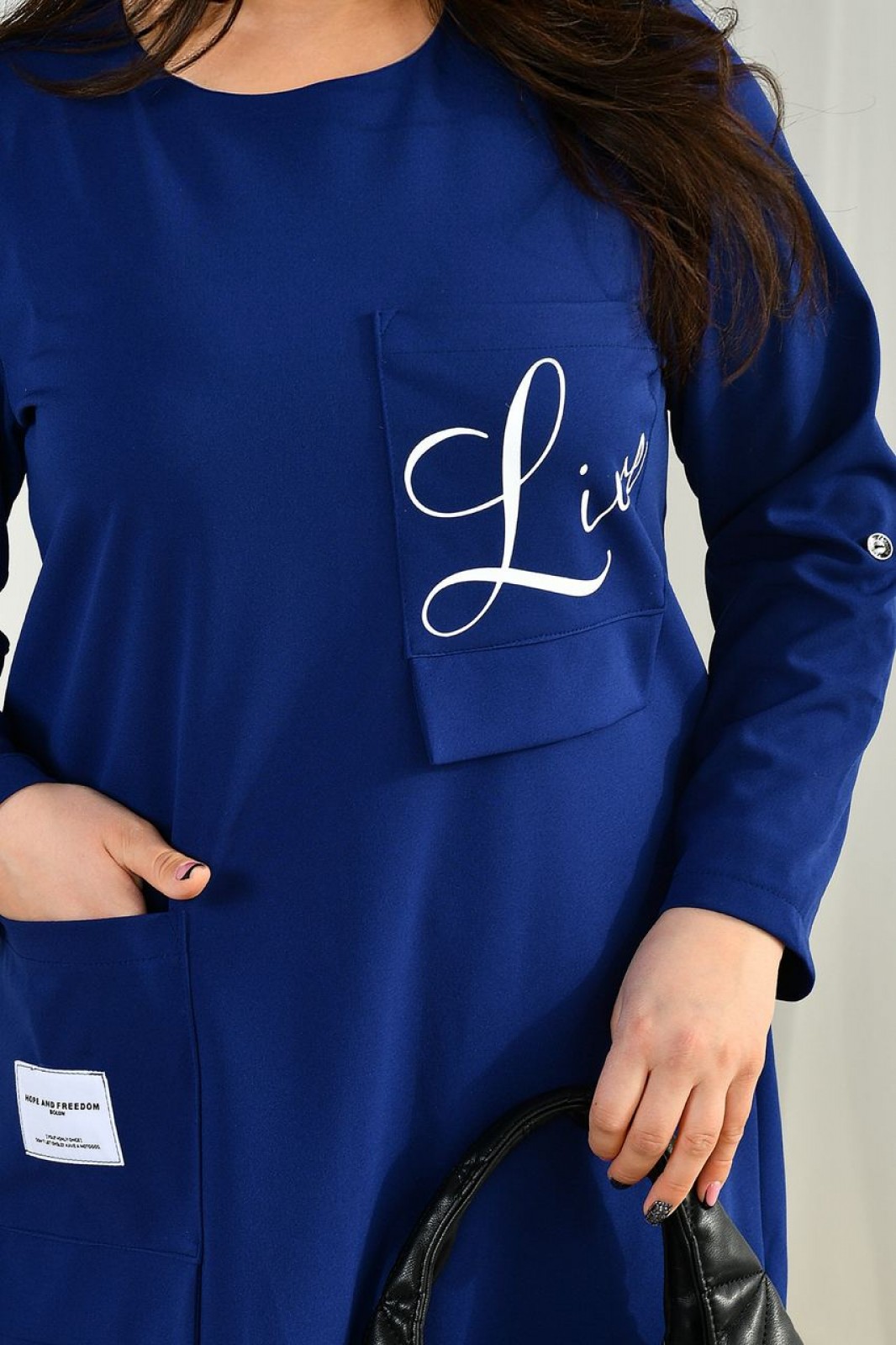 Жіноча сукня прямого крою колір синій р.56/58 452846