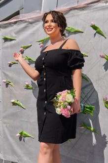 Жіноча сукня на ґудзиках колір чорний р.60/62 454595