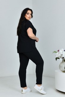 Жіночий прогулянковий костюм двійка колір чорний р.52 432236