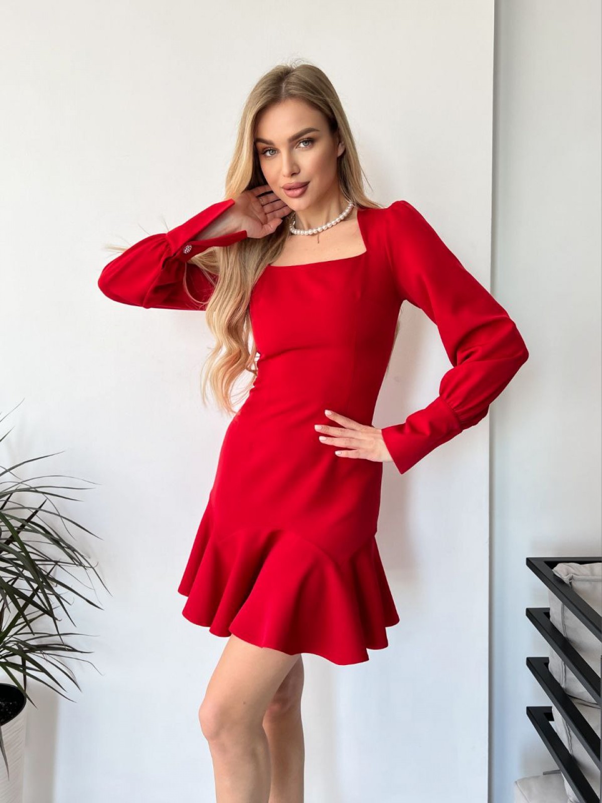 Жіноча сукня футляр червоного кольору р.M 408402