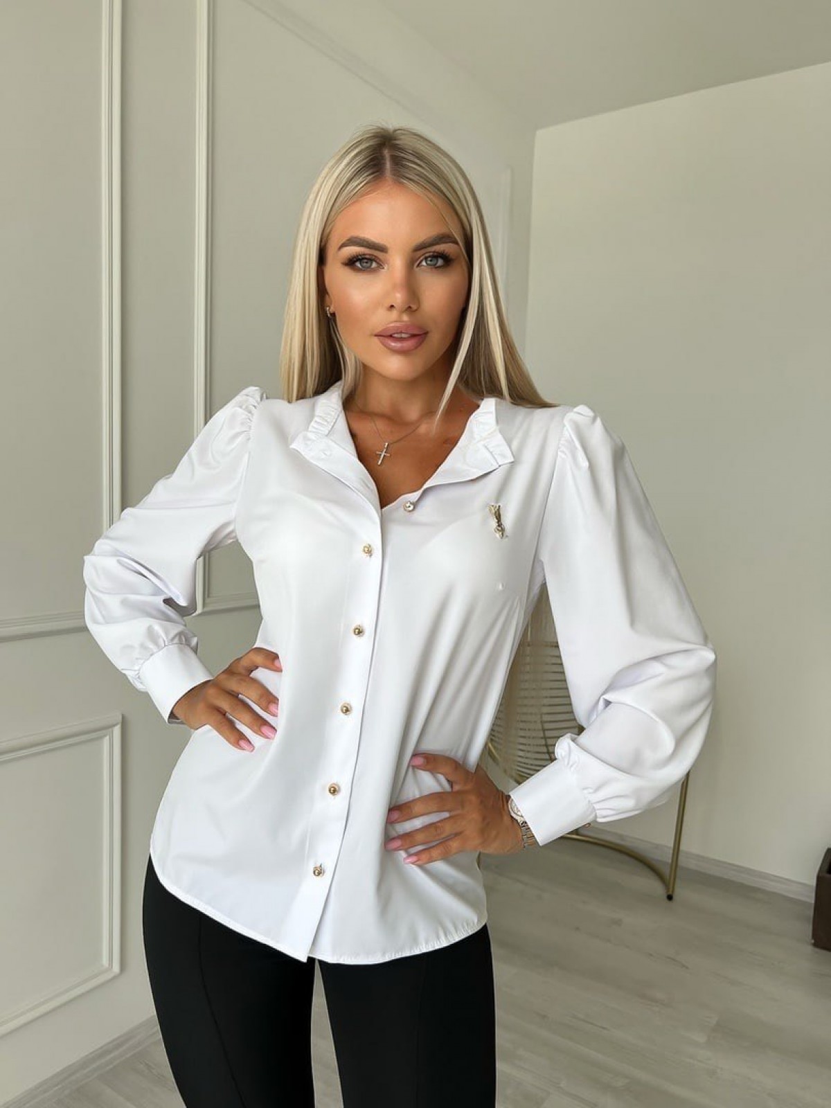 Жіноча блузка софт колір білий р.42/44 454226