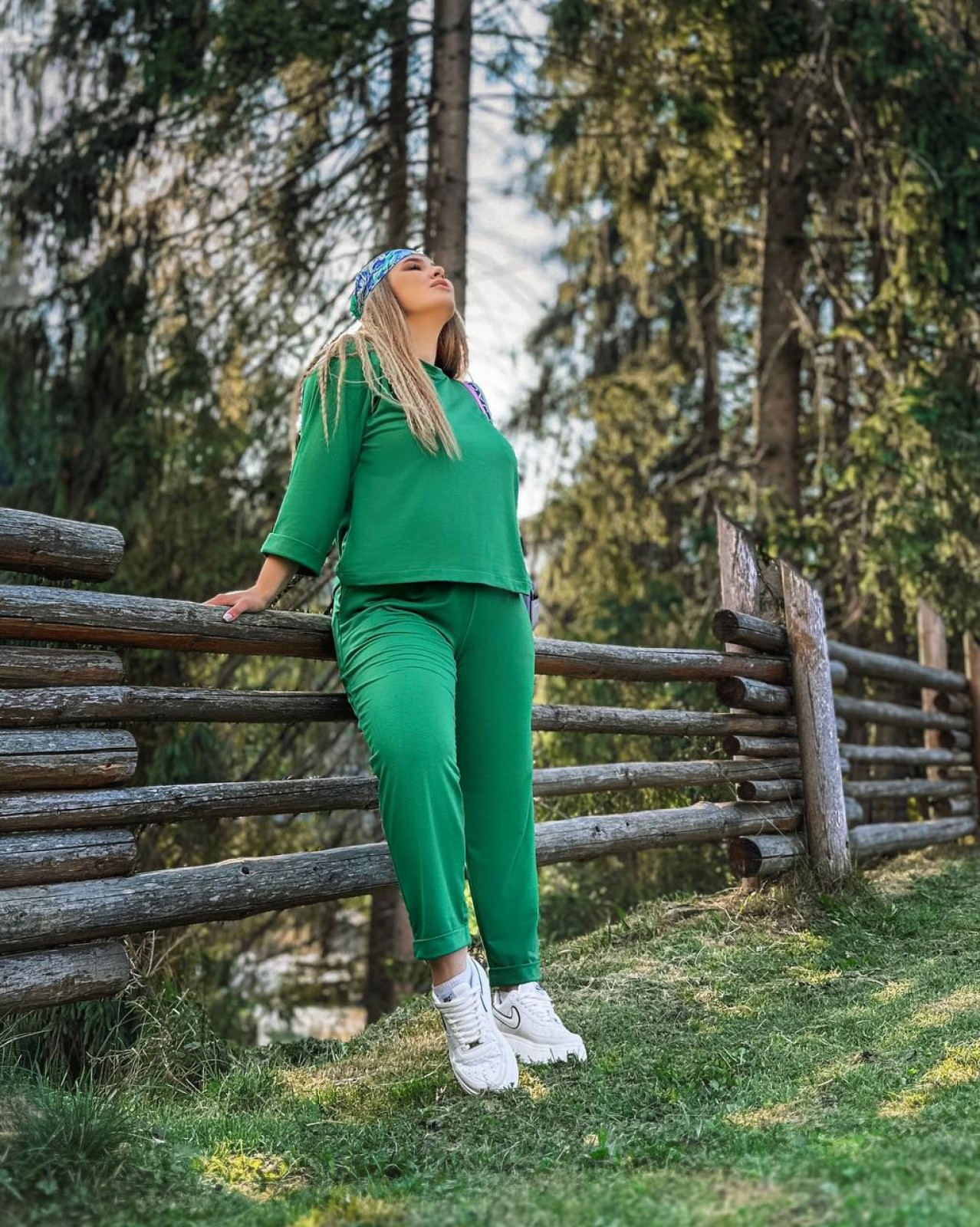 Жіночий прогулянковий костюм колір зелений р.54/56 441012
