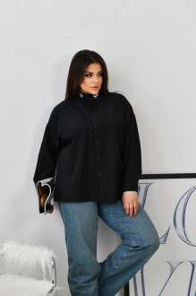 Жіноча блуза із софту колір чорний р.60/62 452872