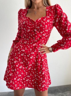 Жіноча сукня із софту колір червоний р.42/44 452958