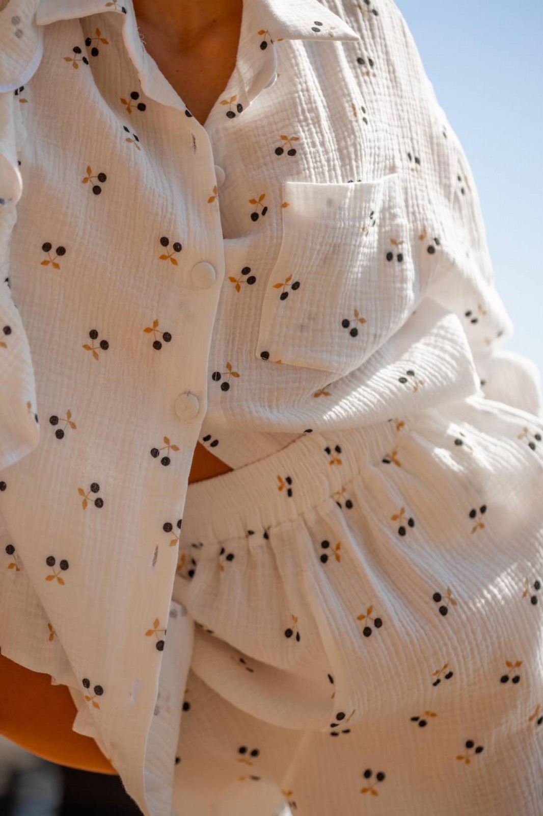 Жіноча піжама двійка із шортами колір білий р.S/M 440283