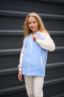 Теплий спортивний костюм для дівчинки колір світло-блакитний р.134 443731