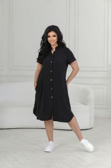 Жіноча сукня-сорочка колір чорний р.54/56 436419