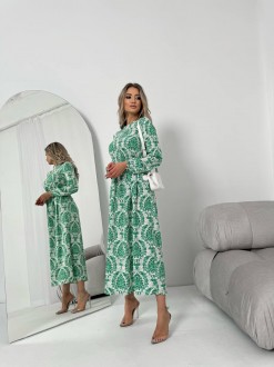 Жіноча сукня із шовкового софту колір зелений р.46/48 453521