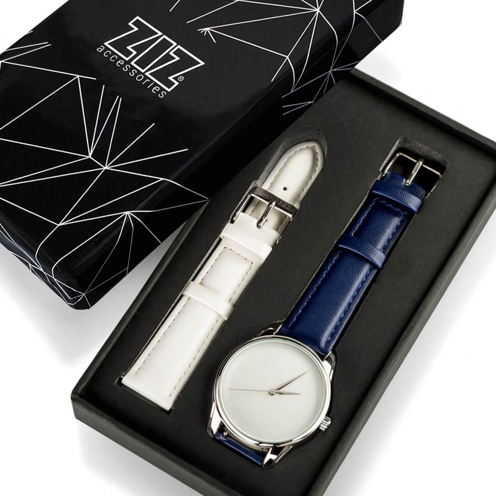 Годинник ZIZ Мінімалізм, ремінець нічна синь, срібло і додатковий ремінець 142864