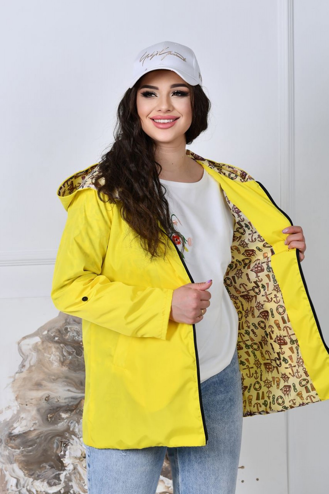 Жіноча куртка колір жовтий р.48/50 408550