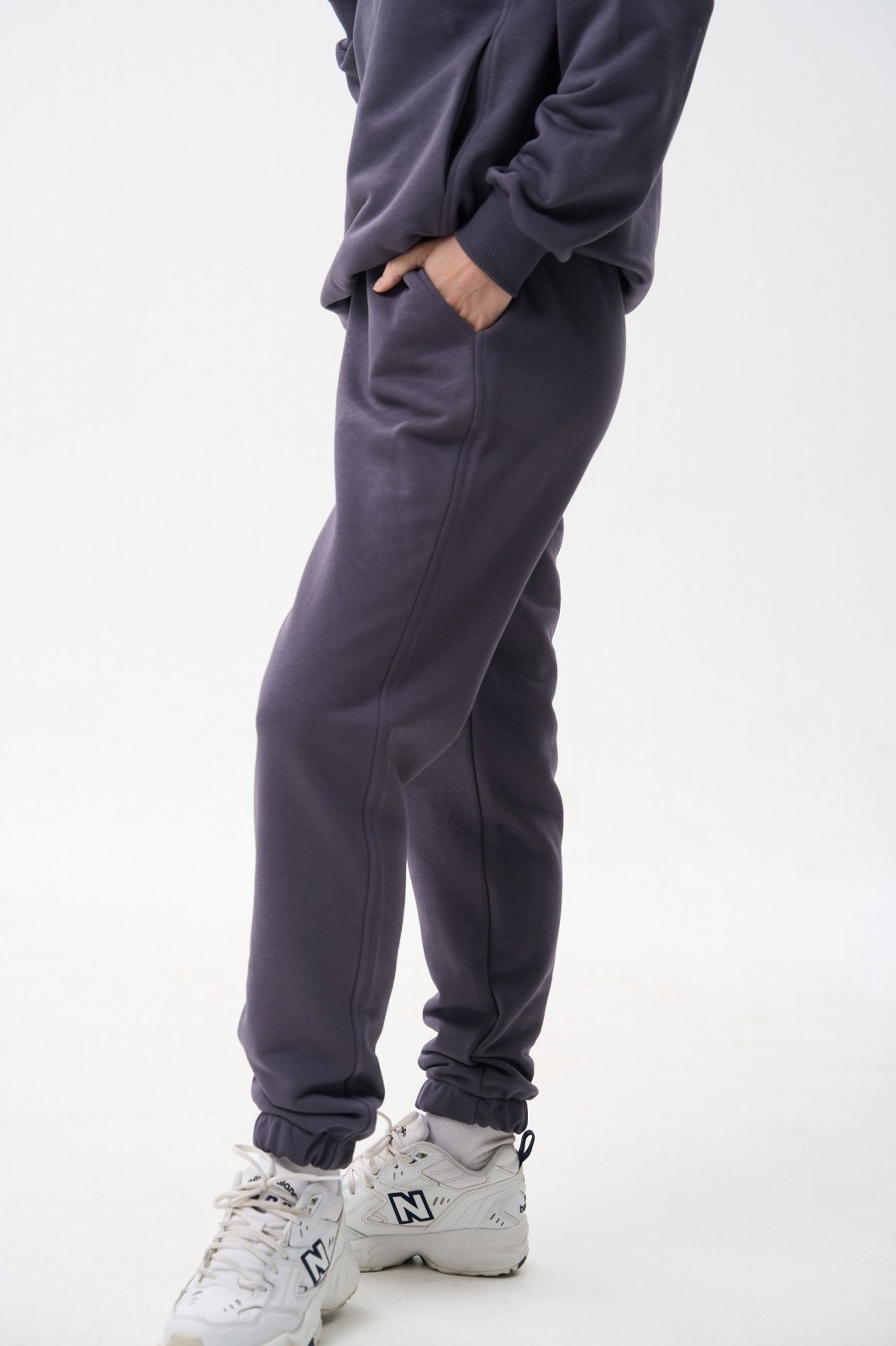 Жіночий костюм худі+джогери колір графіт р.XL 454299