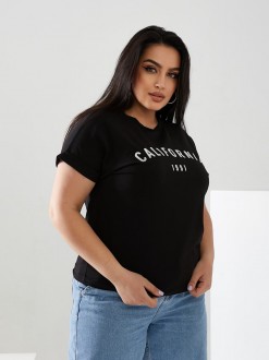 Жіноча футболка California колір чорний 432363