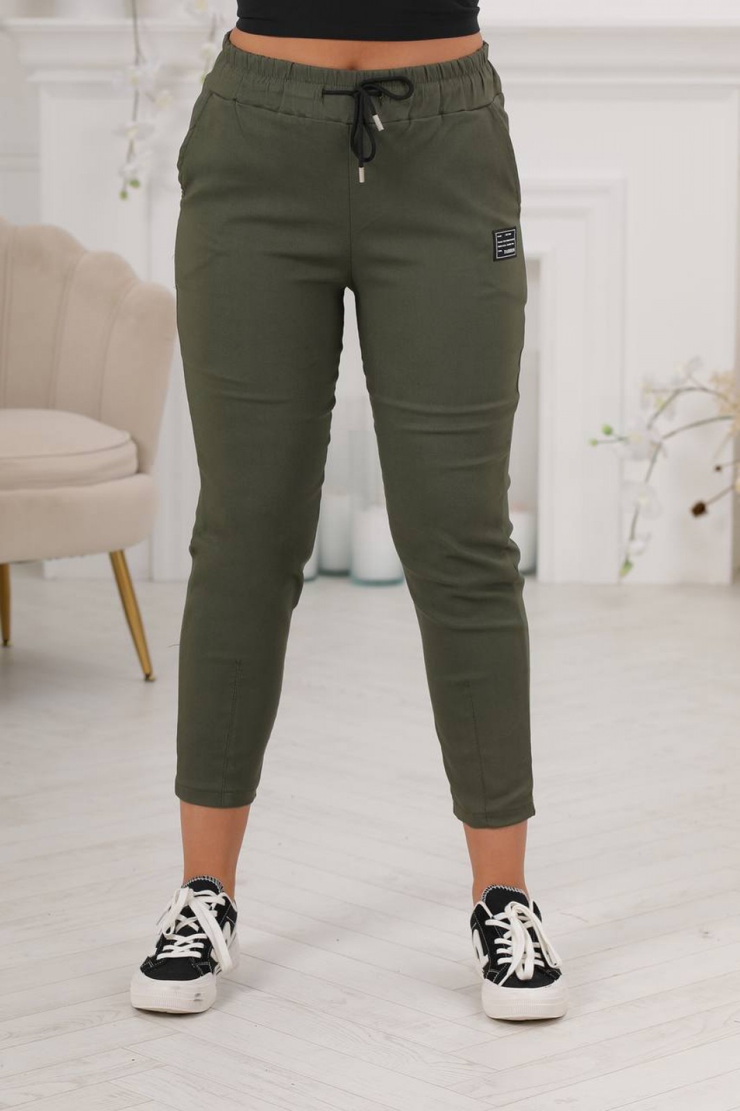 Жіночі штани-джегінси колір хакі р.58/60 441995