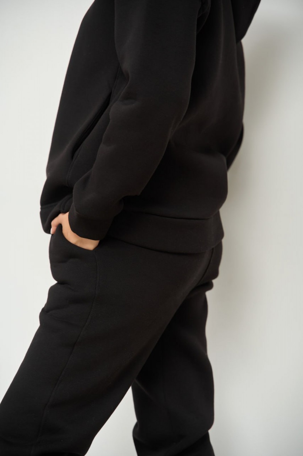 Жіночий теплий спортивний костюм колір чорний р.2XL 443438