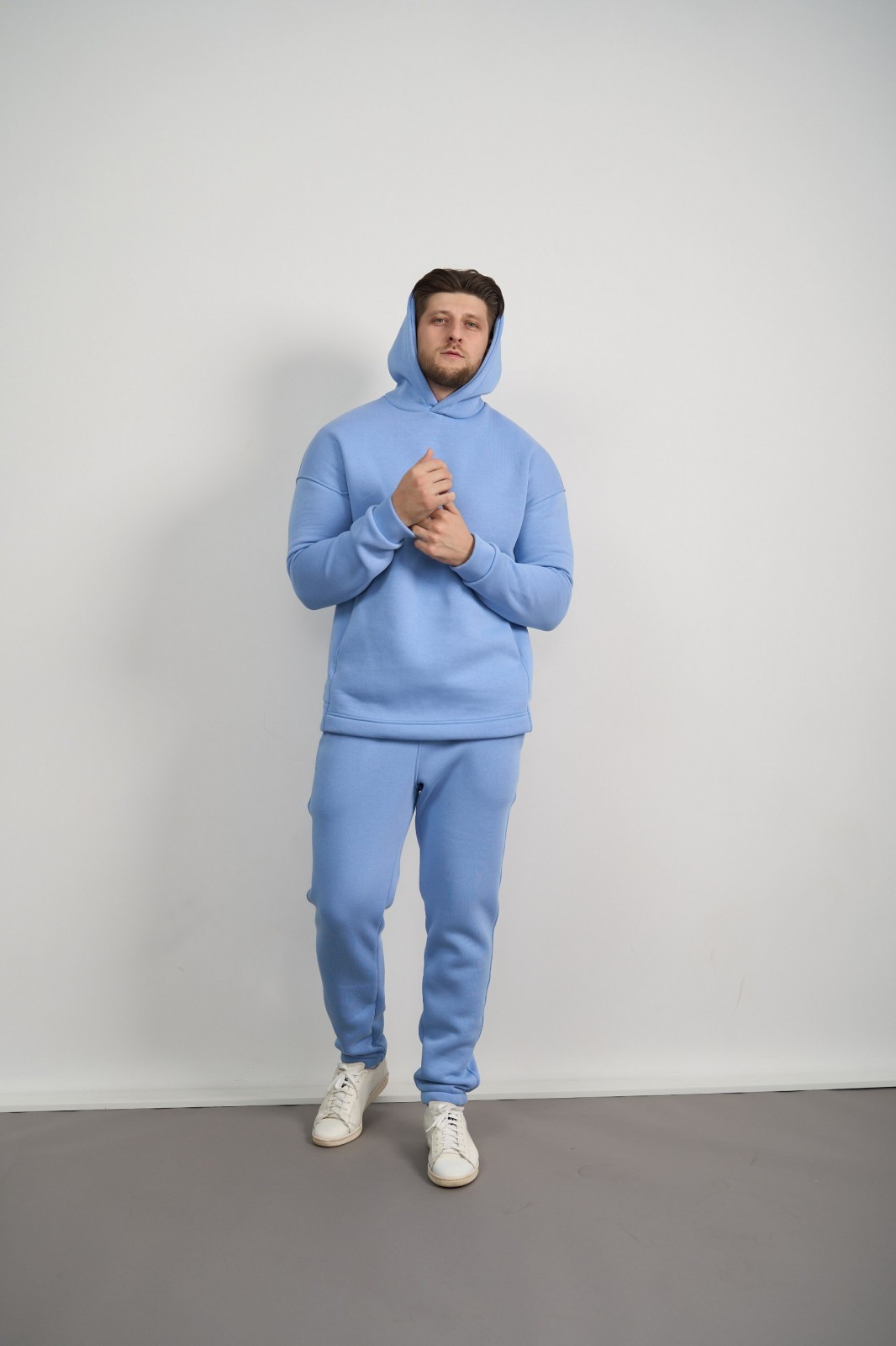 Чоловічий теплий спортивний костюм колір світло-блакитний р.XL 444296