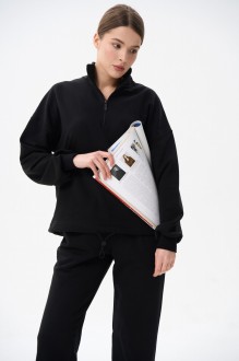Жіночий костюм худі та джогери колір чорний р.S 454097