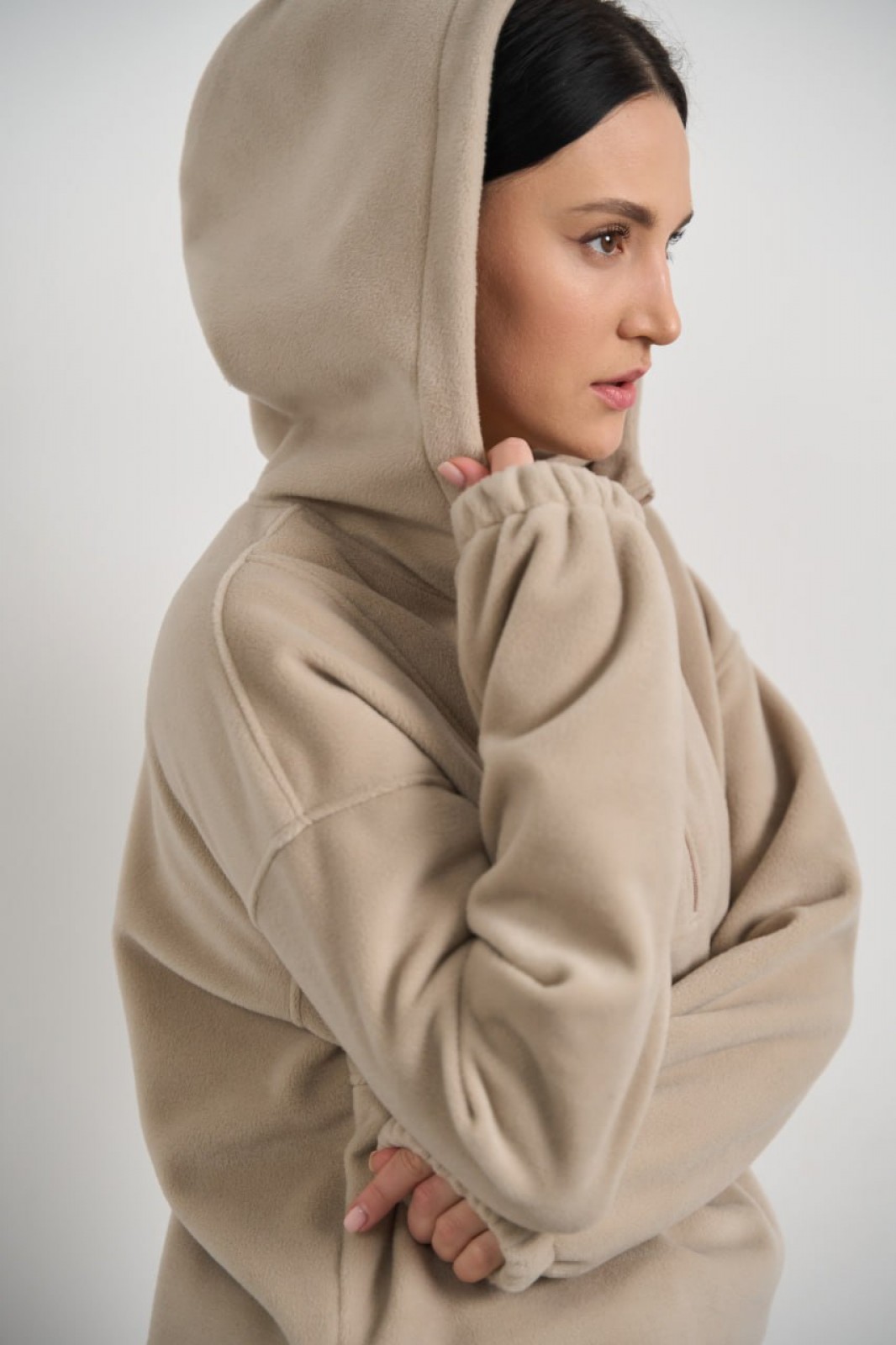 Жіночий теплий костюм із флісу колір мокко р.L 449051