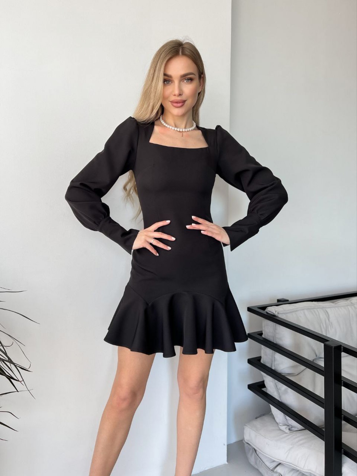 Жіноча сукня футляр чорного кольору р.M 408414