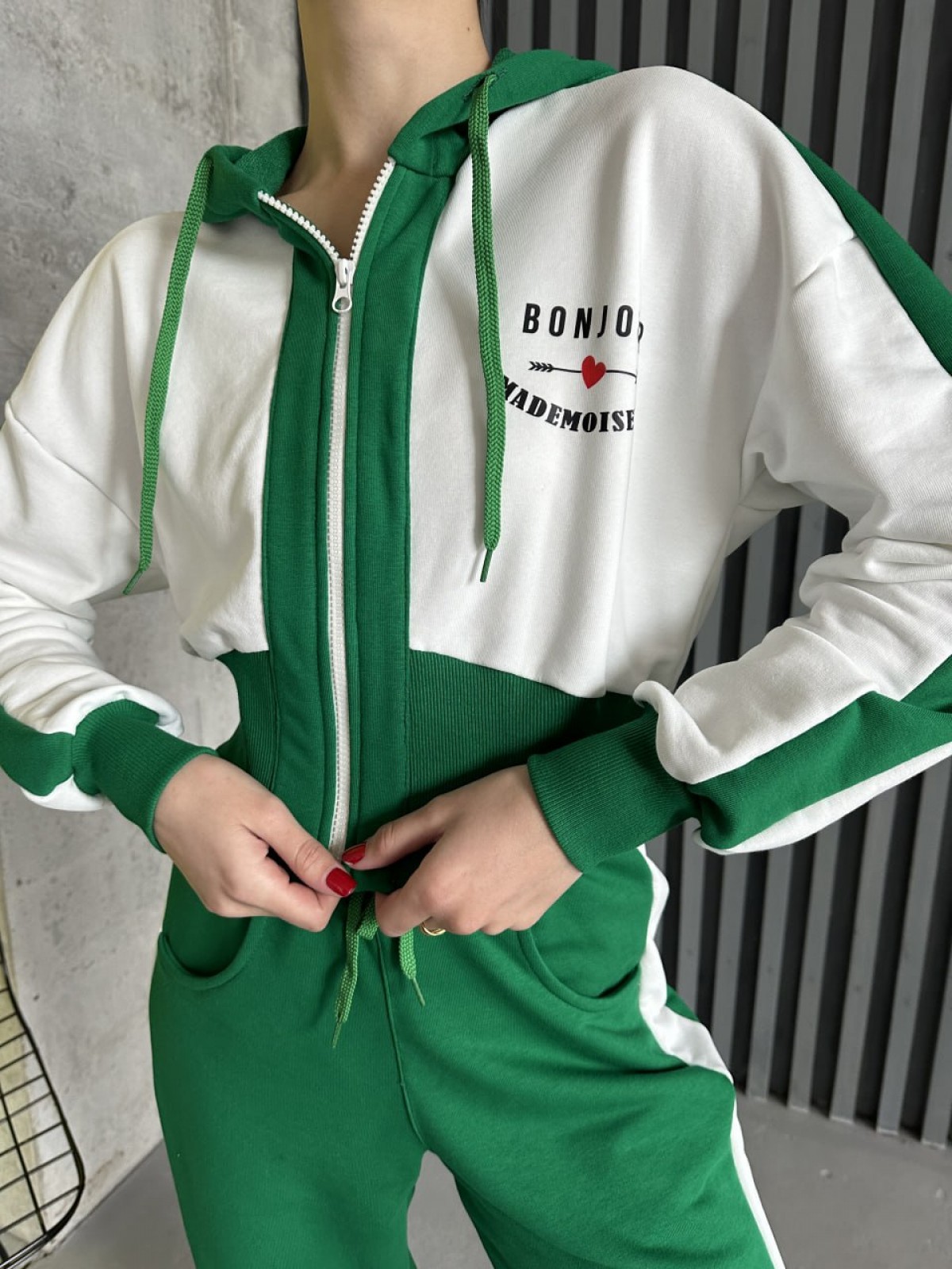 Жіночий спортивний костюм колір зелений р.42/44 450758