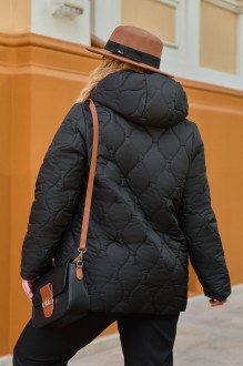 Жіноча тепла куртка колір чорний р.54/56 445170