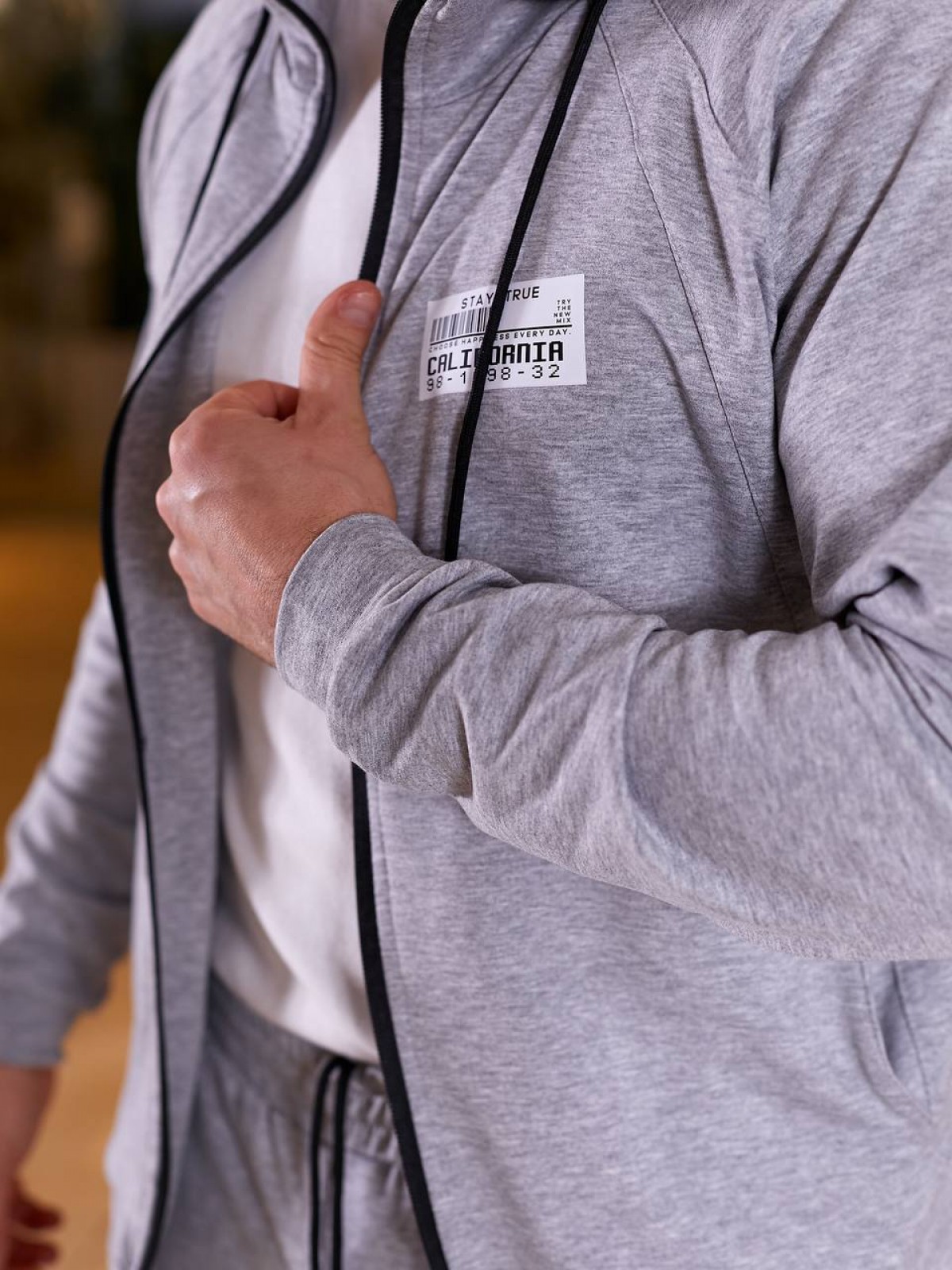 Чоловічий спортивний костюм колір світло-сірий меланж р.50 450615