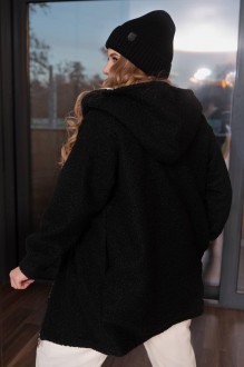 Женская куртка барашек на меху  черного цвета 386624