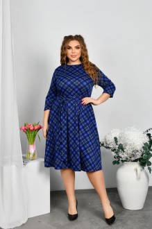 Жіноча сукня з поясом колір синій р.50/52 452473
