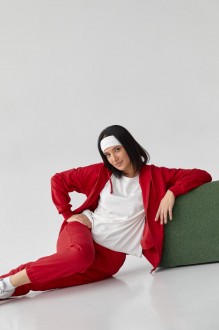 Жіночий спортивний костюм колір червоний  р.XXL 408347