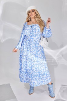 Жіноча вільна сукня із софту колір блакитний р.54/56 450588