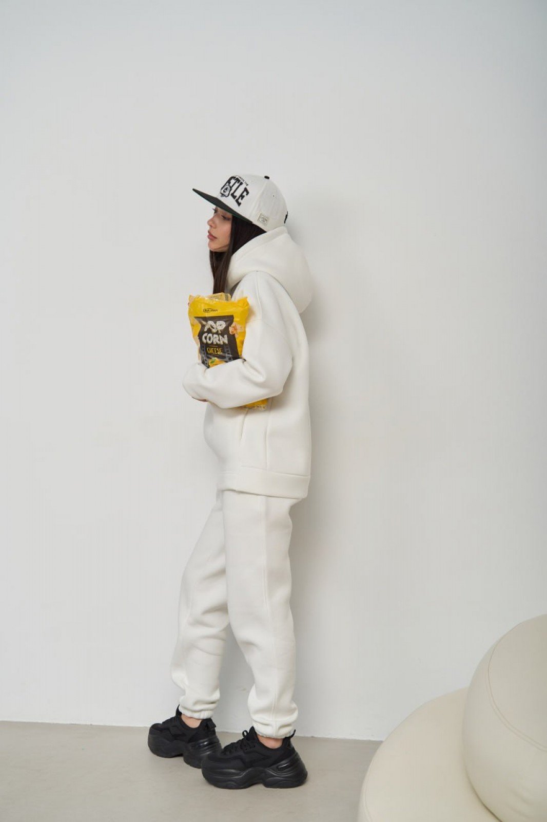 Жіночий теплий спортивний костюм колір білий р.M 443440