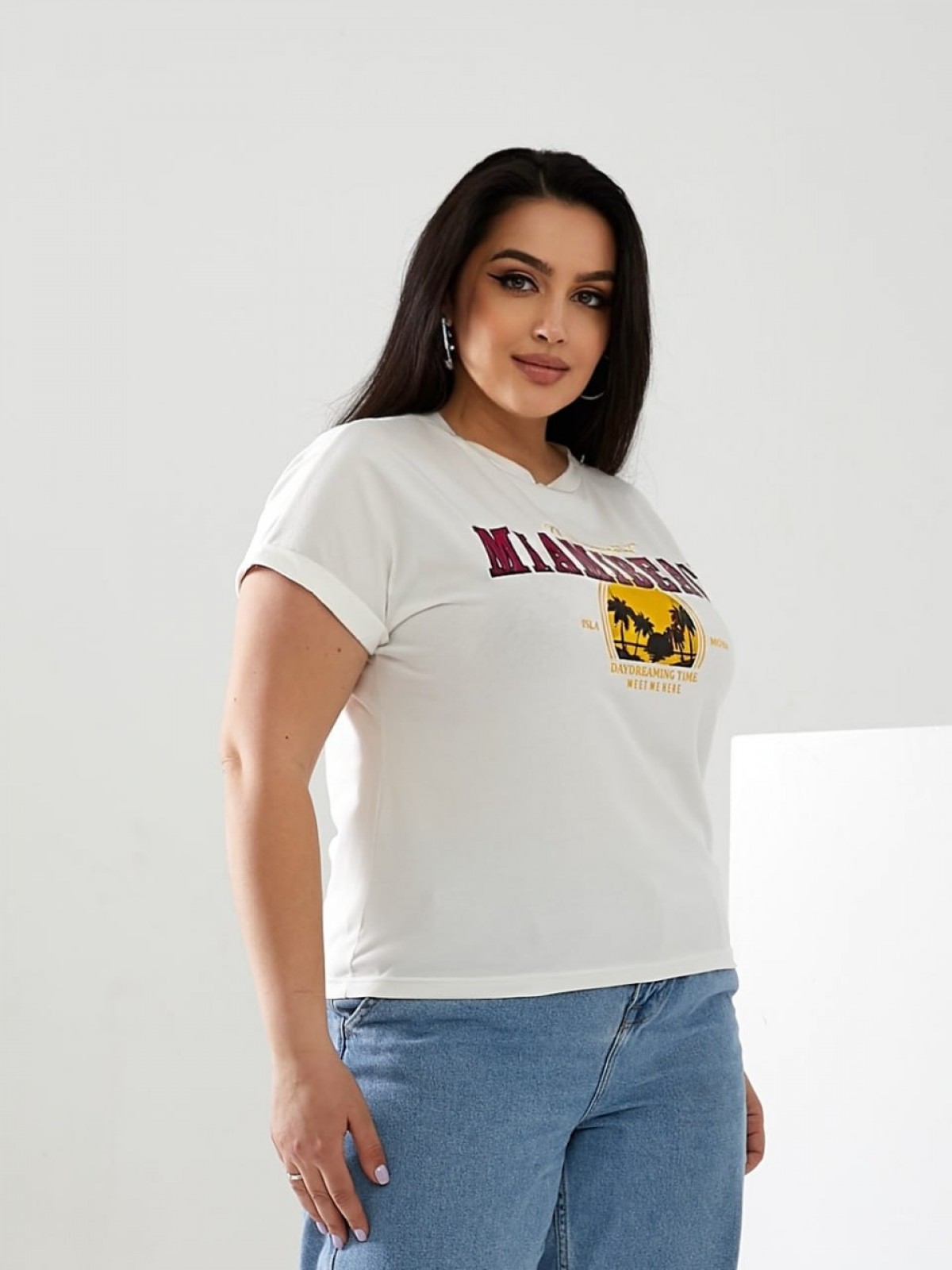 Жіноча футболка MIAMI колір молочний р.52/54 433172