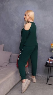Жіночий костюм-двійка колір зелений р.52/54 452216