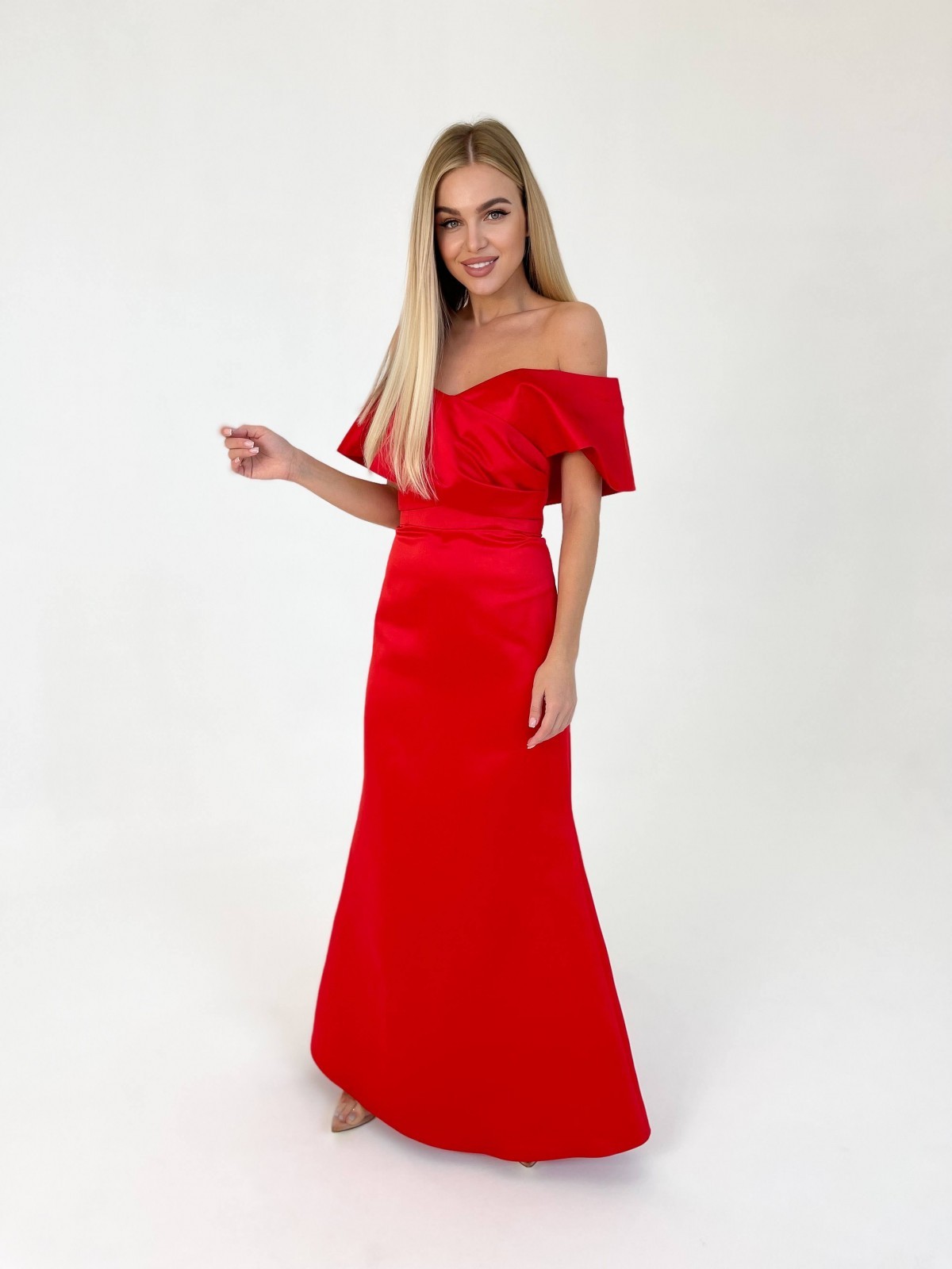 Жіноча вечірня сукня корсет червоного кольору р.М 384869