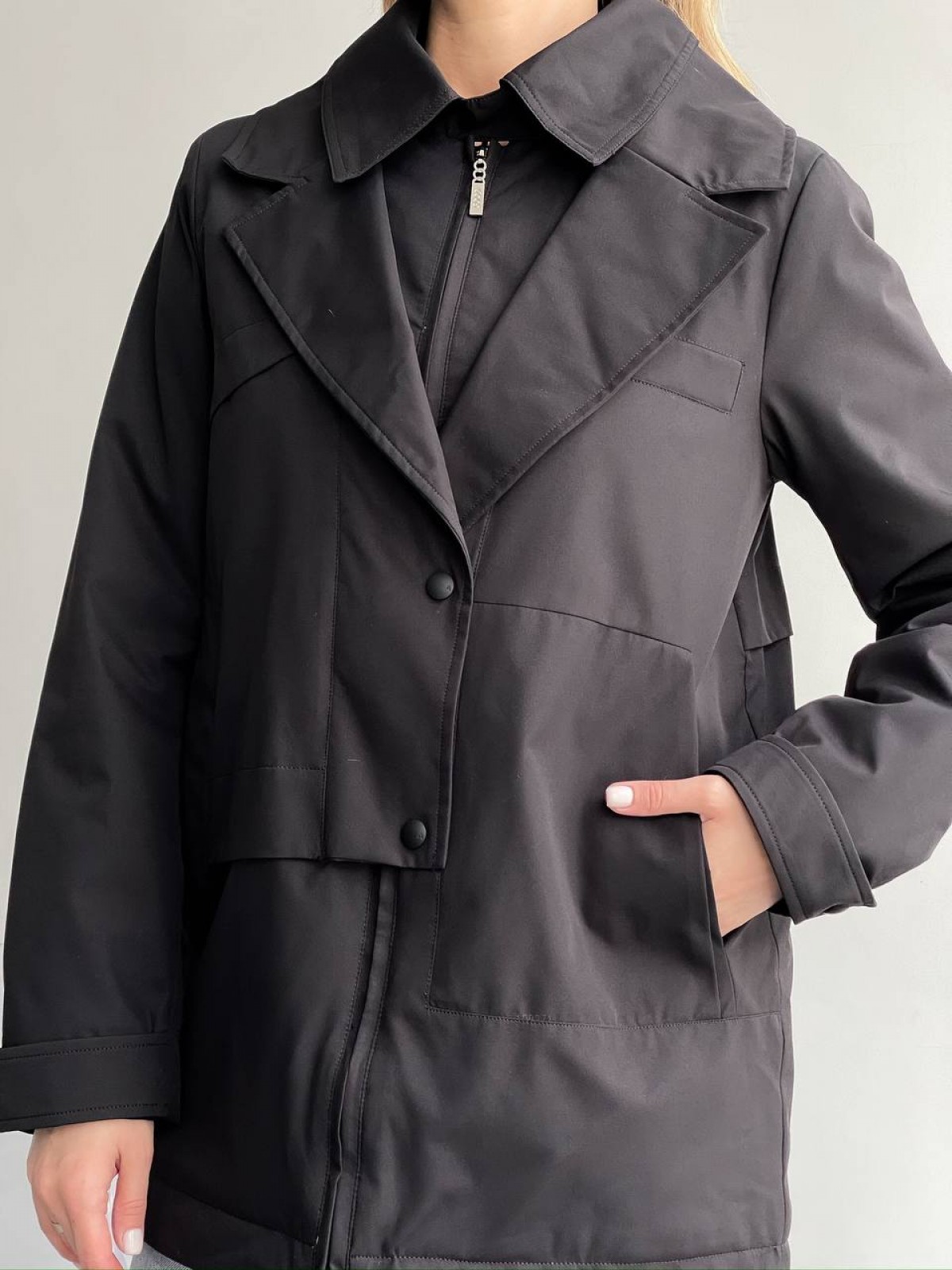 Жіноча тепла куртка колір чорний р.XL 450307