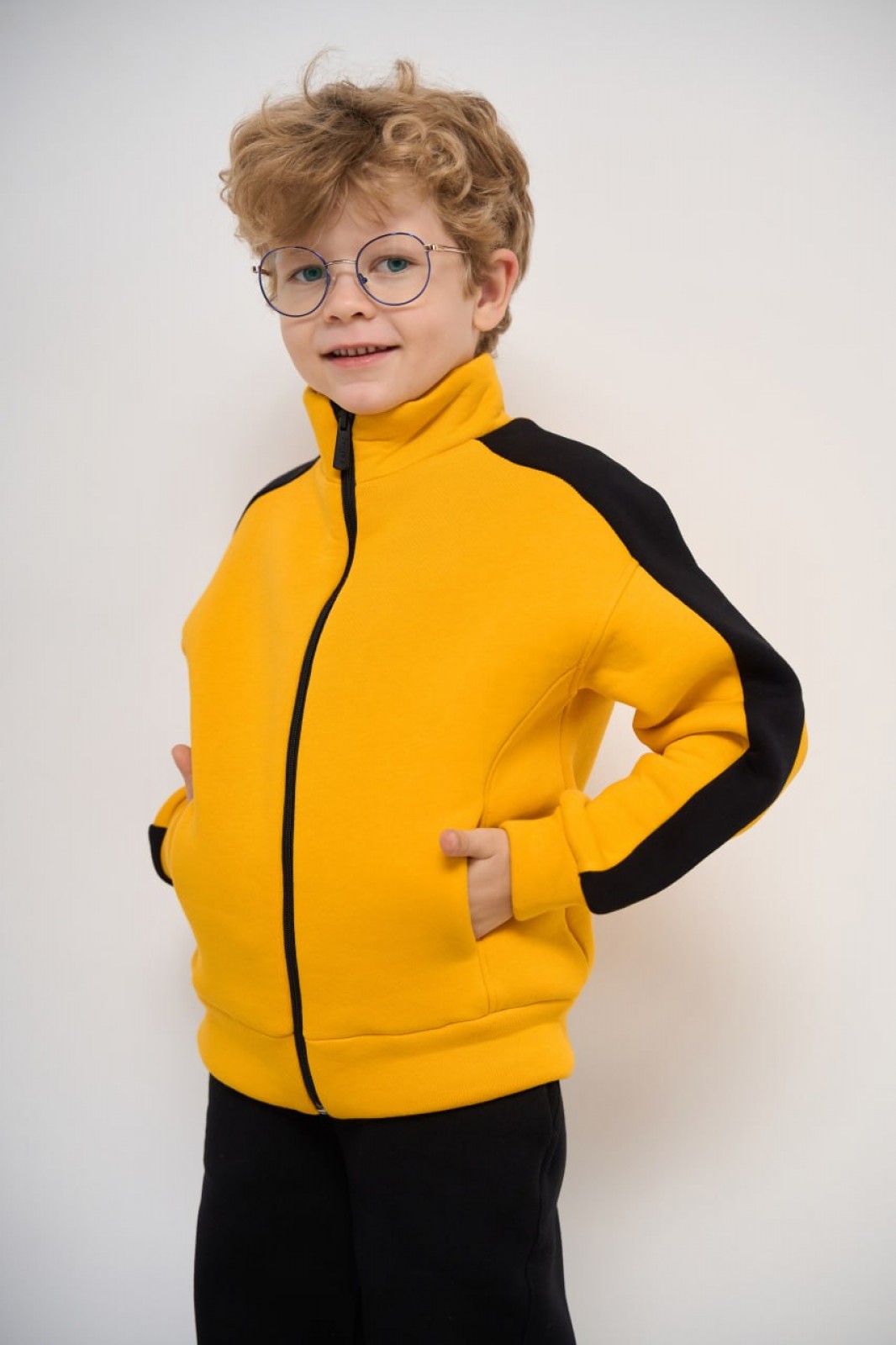 Теплий костюм для хлопчика колір жовтий р.110 447457