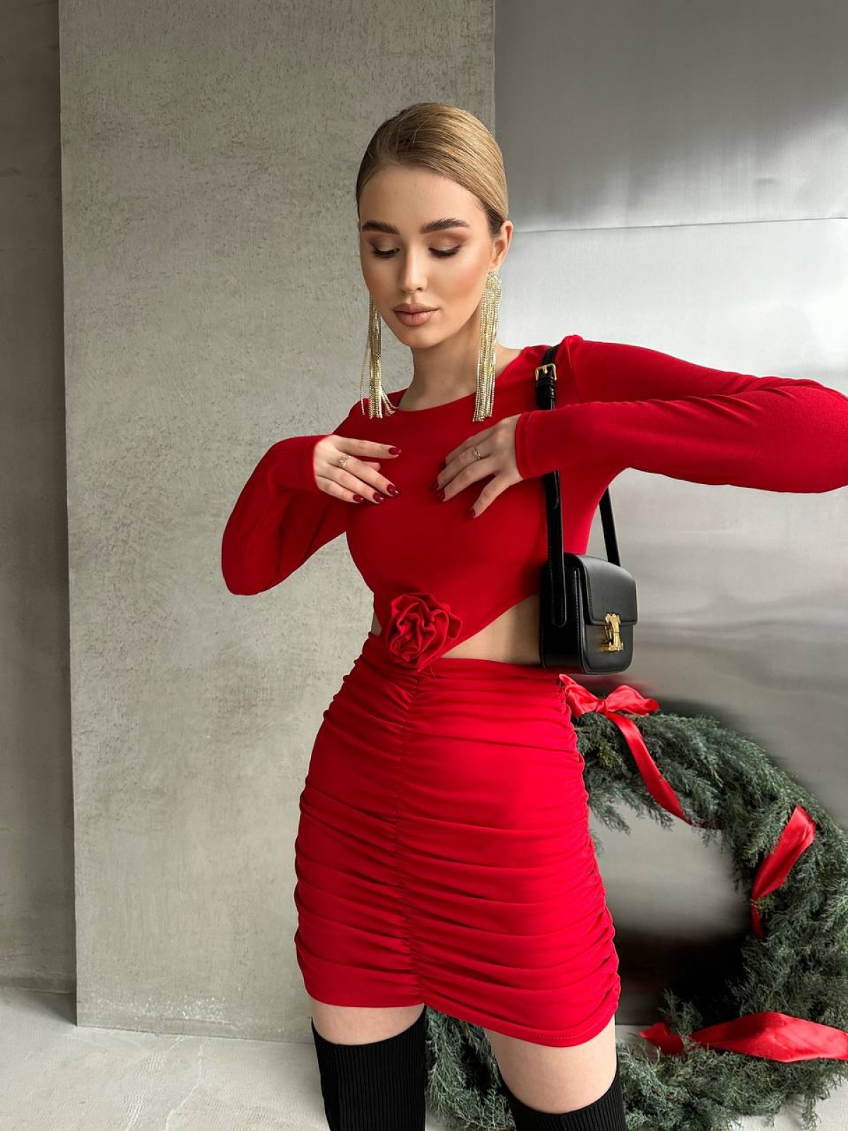 Жіноча сукня міні колір червоний р.42/44 448195
